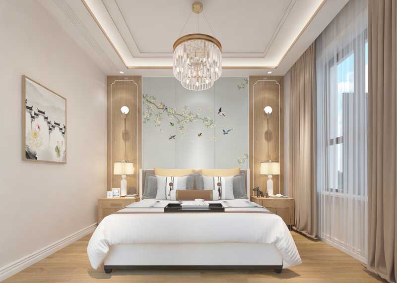 深圳南山區(qū)新中式家庭新房裝修工程施工方案次臥