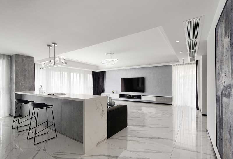 深圳龍崗區(qū)極簡風格大戶型家裝裝修設計圖吧臺