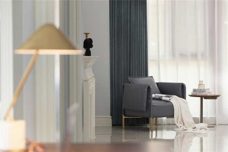 深圳鹽田區(qū)意式輕奢新房設計裝修工程案例客廳家具