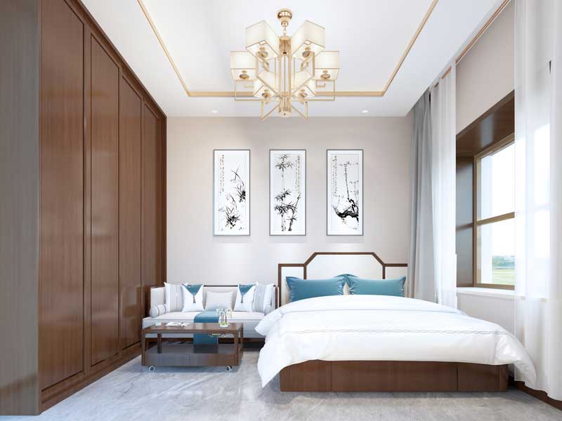 深圳南山區(qū)新中式家庭新房裝修工程施工方案長輩房