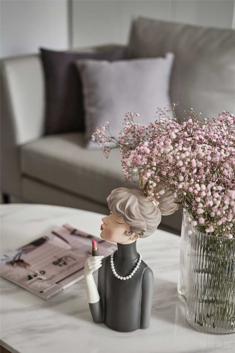 深圳羅湖區(qū)現(xiàn)代風格家裝裝修設計圖客廳茶幾飾品