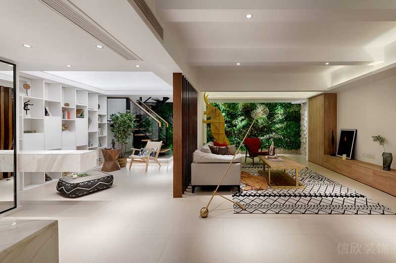 深圳羅湖現(xiàn)代北歐風(fēng)家庭住宅舊房翻新裝修會客娛樂休閑廳