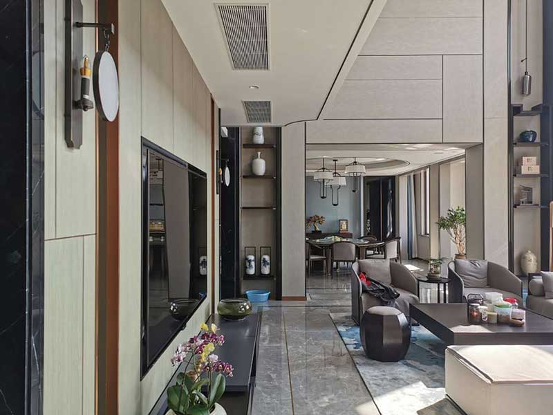 深圳南山新中式家居裝修設(shè)計圖客廳電視背景墻