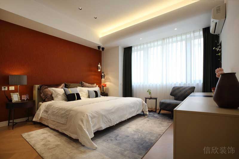 深圳羅湖區(qū)現(xiàn)代輕奢風(fēng)200平方家庭住房裝修次臥
