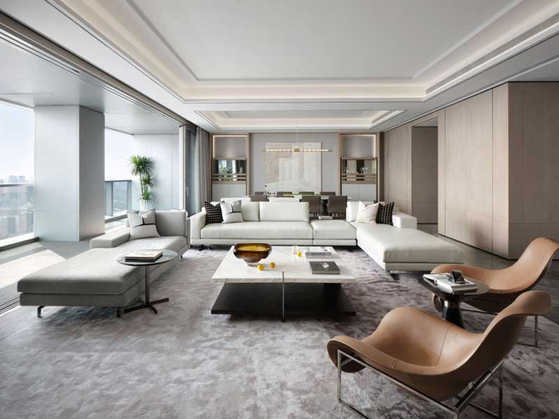 深圳寶安區(qū)現(xiàn)代簡約風(fēng)格精裝修設(shè)計(jì)施工客廳