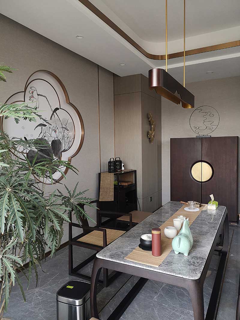 深圳南山新中式家居裝修設(shè)計圖茶室家具組合