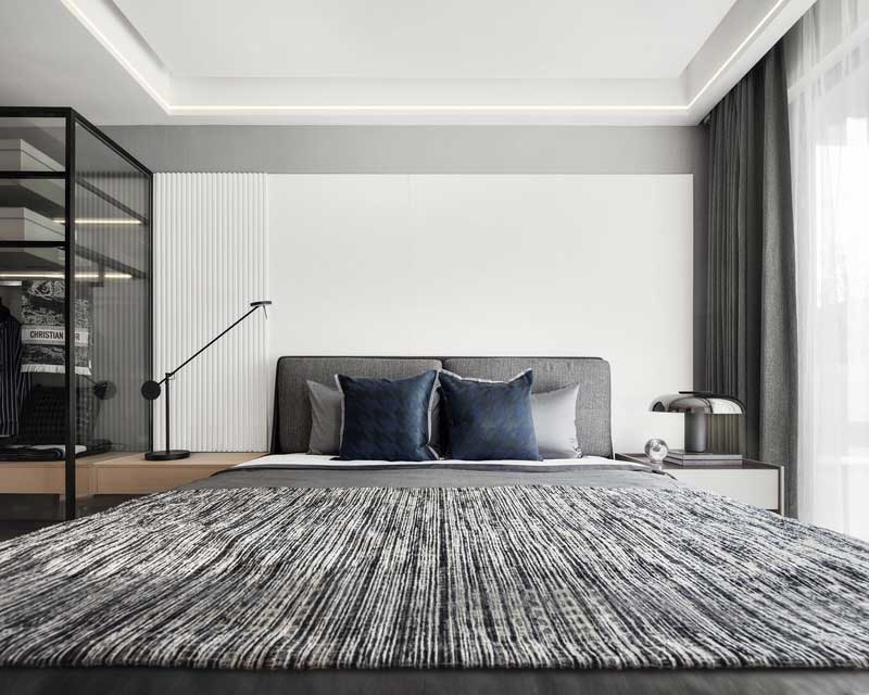 深圳福田現(xiàn)代北歐風(fēng)家居裝修設(shè)計主臥套房休息區(qū)