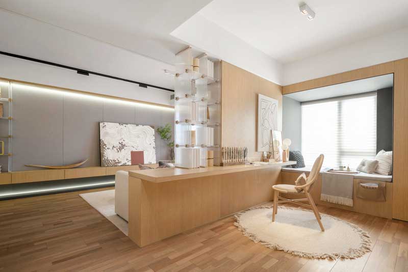 深圳南山北歐風(fēng)格家裝裝修設(shè)計(jì)開(kāi)放式書(shū)房