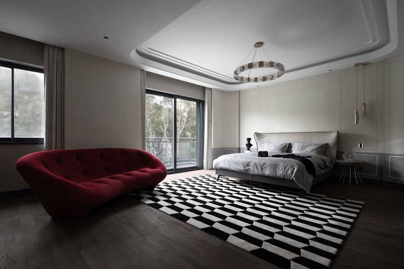 深圳南山白石洲美式輕奢風(fēng)二手房翻新改造裝修主臥