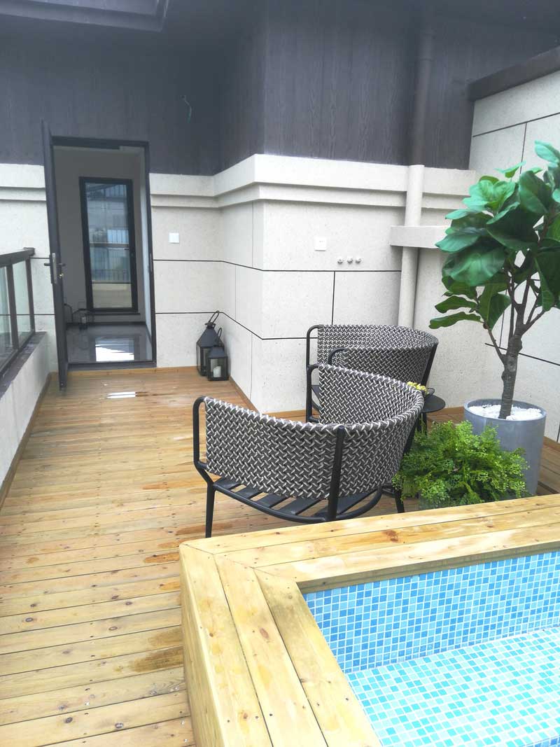 深圳鹽田區(qū)別墅裝修設(shè)計(jì)地下庭院泡池