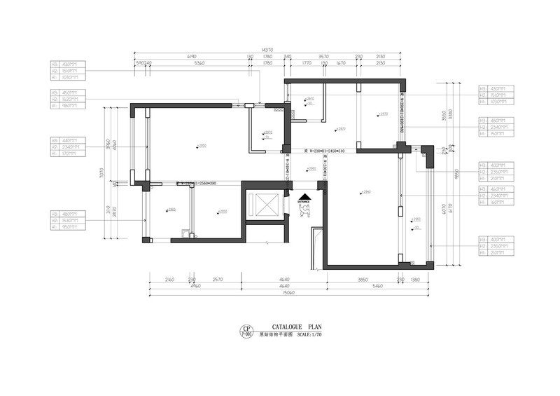 深圳羅湖區(qū)黑白色簡(jiǎn)約風(fēng)格家居裝修圖原始平面圖