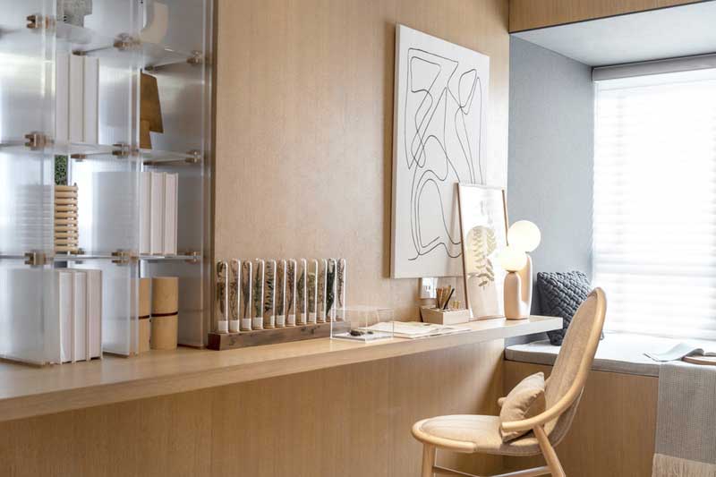 深圳南山北歐風(fēng)格家裝裝修設(shè)計(jì)開(kāi)放式書(shū)房書(shū)臺(tái)