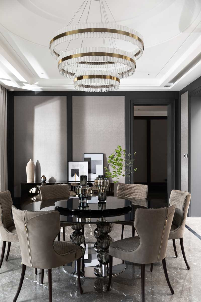 深圳南山白石洲美式輕奢風(fēng)二手房翻新改造裝修餐廳