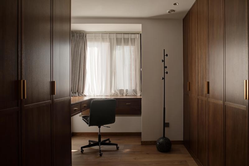 深圳龍崗區(qū)美式復(fù)古風(fēng)家裝裝修實景圖主臥書房