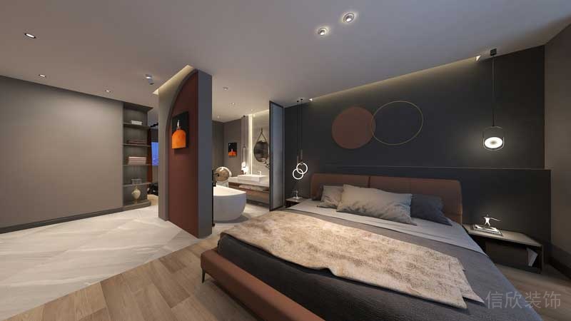 深圳羅湖區(qū)后現(xiàn)代家庭住房裝修設(shè)計方案主臥休閑區(qū)