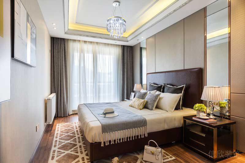 深圳龍華觀瀾現(xiàn)代輕奢家庭別墅裝飾設(shè)計(jì)次臥