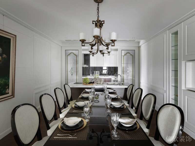 深圳寶安區(qū)西鄉(xiāng)簡歐風(fēng)格家裝新房裝修設(shè)計(jì)餐廳