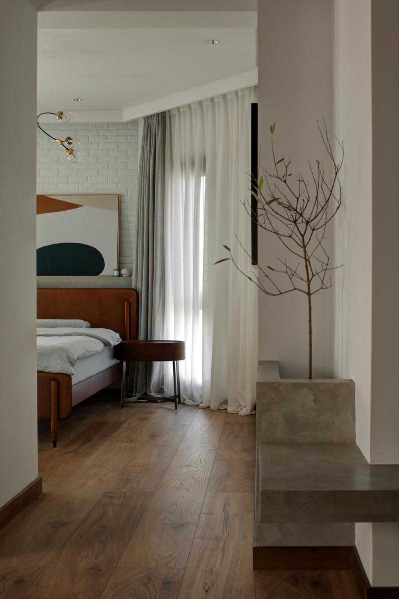 深圳龍崗區(qū)美式復(fù)古風(fēng)家裝裝修實景圖主臥陳設(shè)