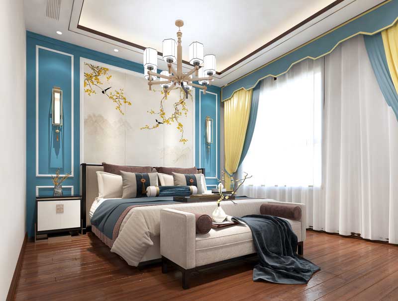 深圳南山區(qū)新中式家庭新房裝修工程施工方案主臥