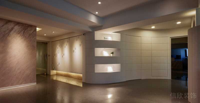 深圳南山西麗暖色調(diào)美式極簡家裝裝修過道裝飾柜