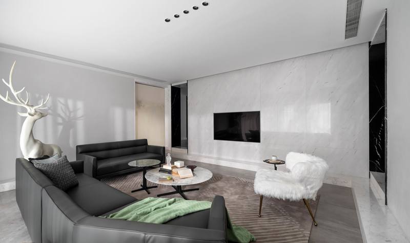 深圳羅湖區(qū)極簡風(fēng)80平方復(fù)式小戶型裝修設(shè)計電視背景墻 深圳羅湖區(qū)極簡風(fēng)80平方復(fù)式小戶型裝修設(shè)計電視背景墻