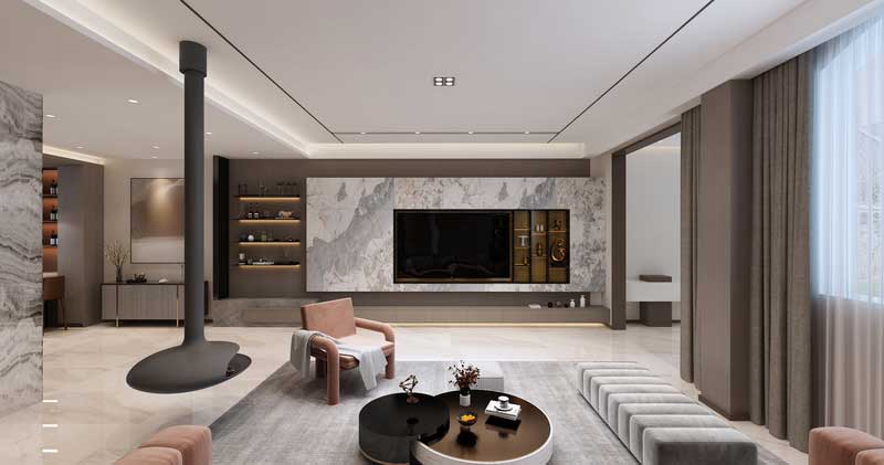 南山區(qū)現代混搭家裝裝修電視背景墻