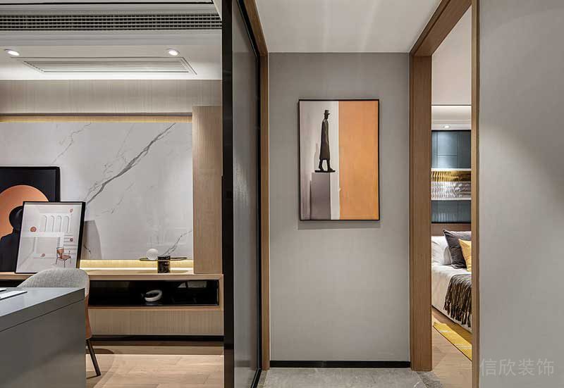 深圳鹽田區(qū)現(xiàn)代輕奢風(fēng)家庭住房裝修設(shè)計案例過道