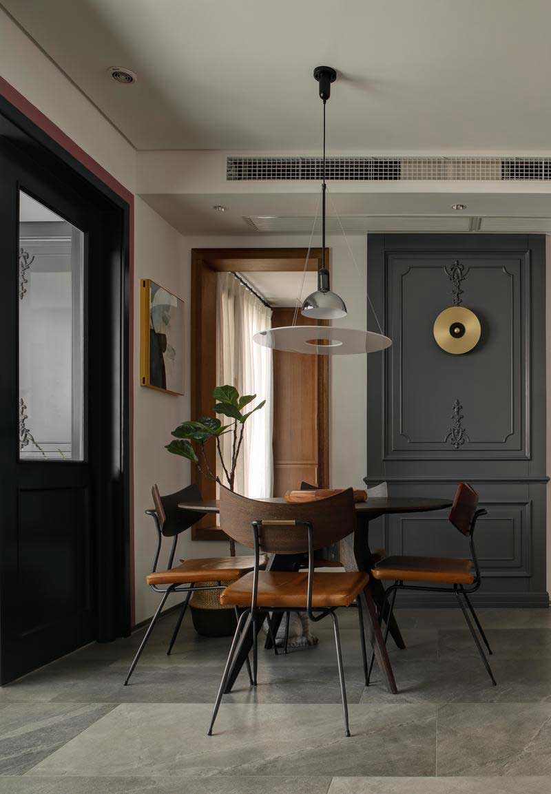 深圳龍崗區(qū)美式復(fù)古風(fēng)家裝裝修實景圖餐廳家具