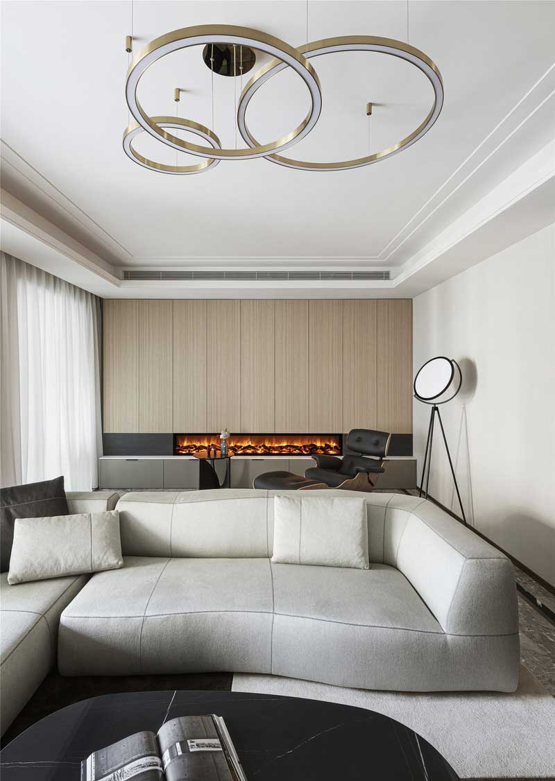 深圳龍崗區(qū)輕奢風(fēng)格家裝裝修客廳藝術(shù)吊燈