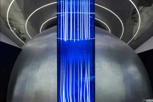 金屬球形收納銀色過(guò)道創(chuàng)意設(shè)計(jì)科技未來(lái)感辦公室裝修效果圖換新led燈飾設(shè)計(jì)