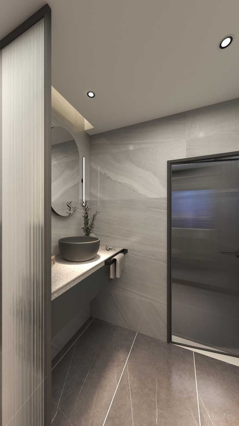 深圳羅湖區(qū)后現(xiàn)代家庭住房裝修設(shè)計方案洗手間