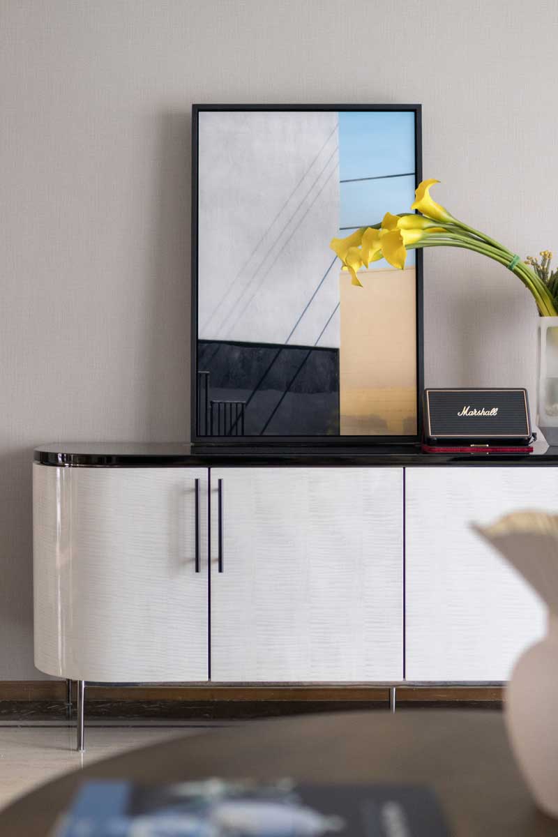 深圳羅湖萬(wàn)科三居室輕奢風(fēng)格樣板房設(shè)計(jì)案例裝飾柜