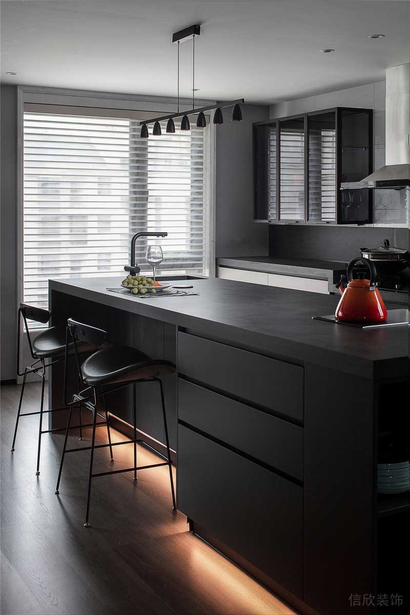 深圳龍崗平湖現(xiàn)代風(fēng)格新房裝修設(shè)計效果圖吧臺