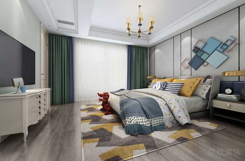 深圳福田新中式家居住宅裝修設(shè)計(jì)效果圖兒童房