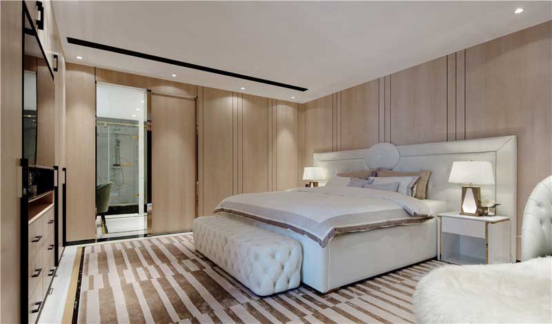 深圳鹽田區(qū)輕奢風格舊房裝修施工案例主臥