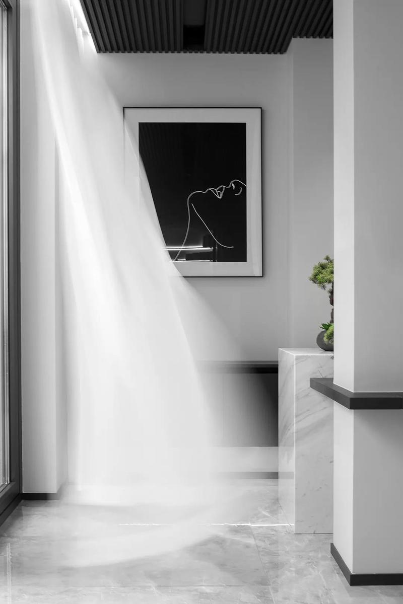 深圳鹽田極簡風(fēng)格家庭住宅裝修設(shè)計走廊