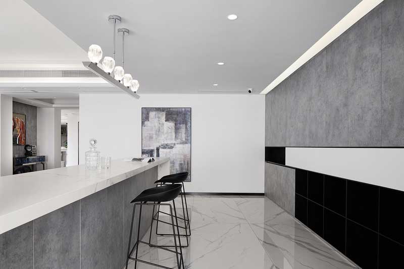 深圳龍崗區(qū)極簡風格大戶型家裝裝修設計圖吧椅