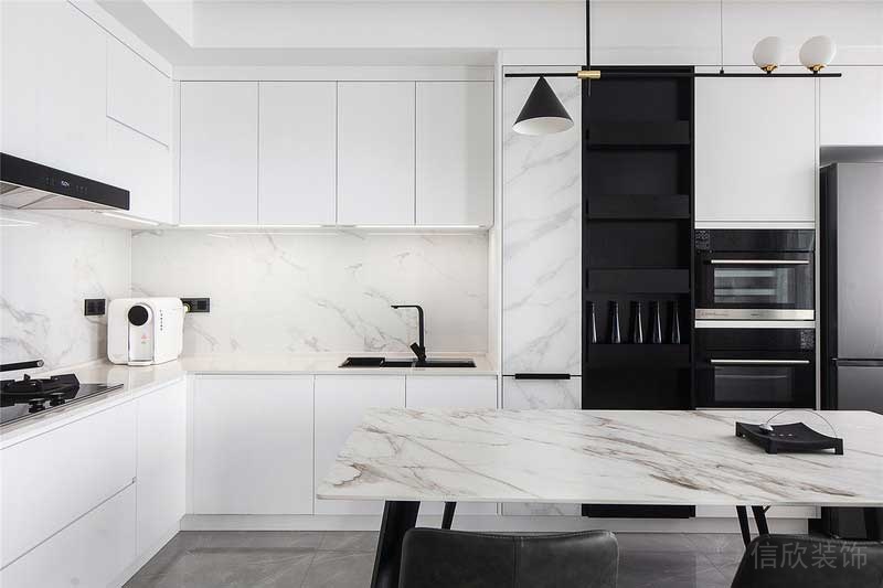 深圳羅湖區(qū)黑白色簡(jiǎn)約風(fēng)格家居裝修圖餐廳