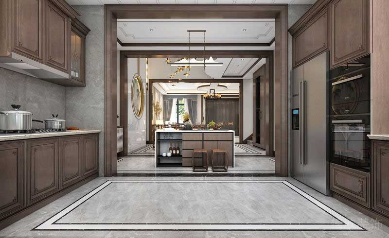 深圳福田新中式家居住宅裝修設(shè)計(jì)效果圖廚房