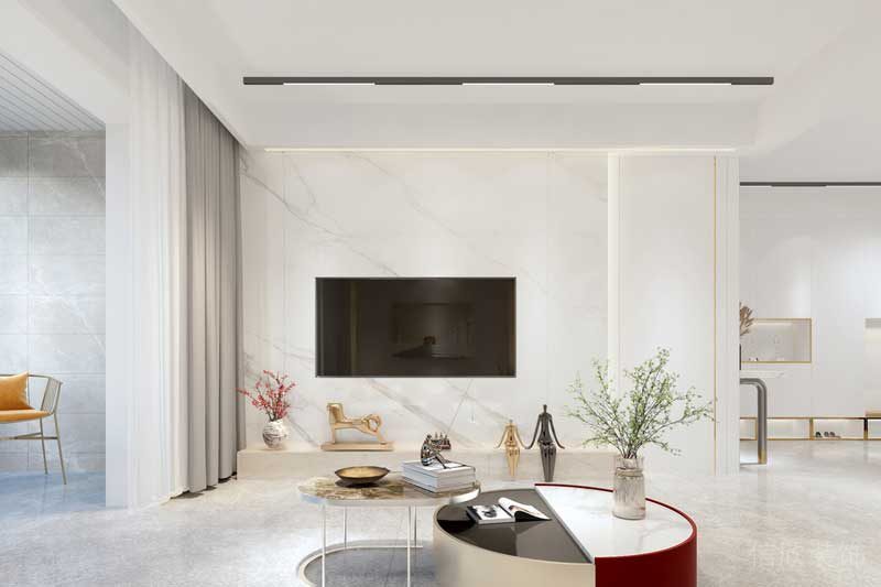 深圳福田區(qū)輕奢風(fēng)格家庭三居室裝修設(shè)計(jì)客廳電視背景墻 深圳福田區(qū)輕奢風(fēng)格家庭三居室裝修設(shè)計(jì)客廳電視背景墻