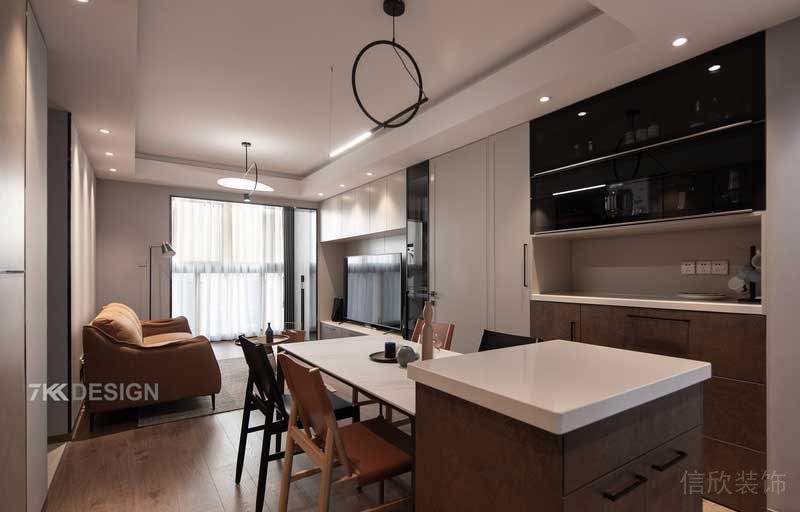 深圳福田區(qū)現(xiàn)代風(fēng)格小戶型精裝修客餐廳