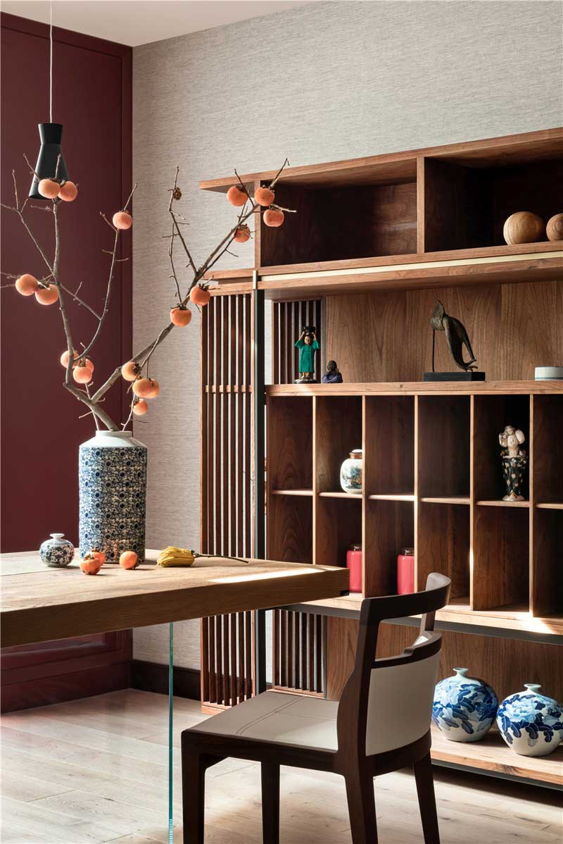 深圳寶安新中式田園風(fēng)別墅裝修裝飾陳列柜