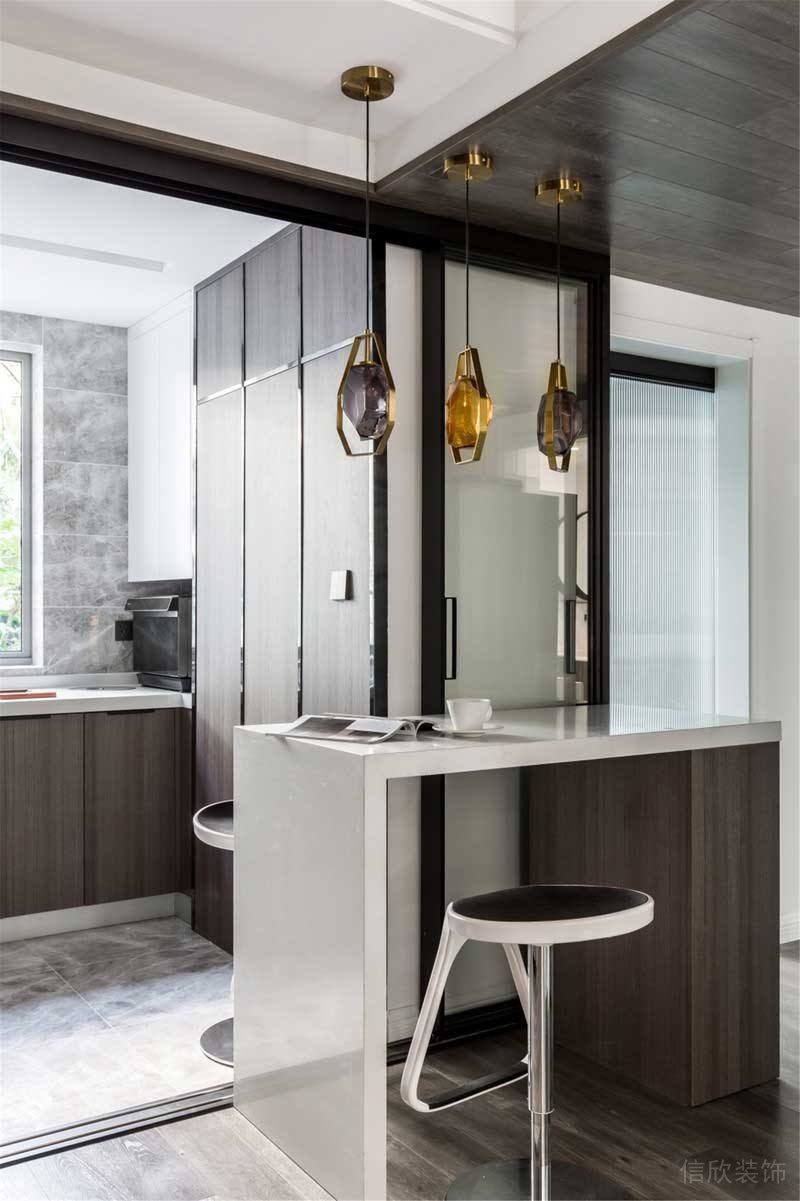 深圳羅湖區(qū)簡約風(fēng)小戶型裝修工程施工吧臺