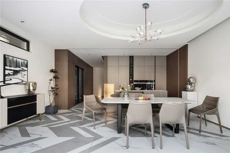 深圳龍華區(qū)現(xiàn)代中式風(fēng)格舊房裝修改造完工后實景圖餐廳