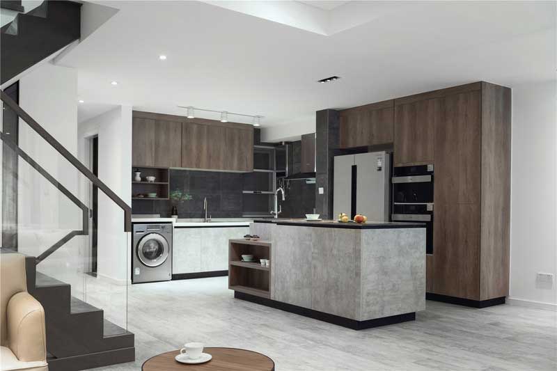 深圳羅湖區(qū)簡約風(fēng)格120平方三房裝修案例開放式廚房