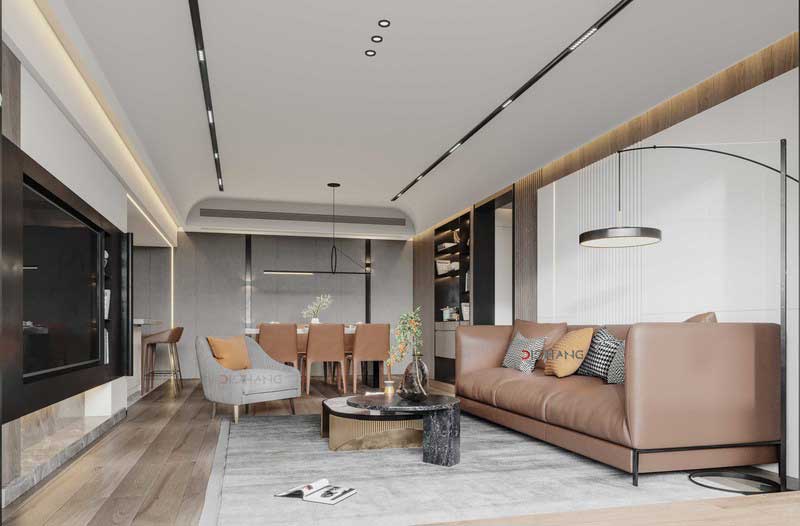 南山區(qū)現(xiàn)代北歐風(fēng)格家居住宅裝修沙發(fā)背景墻