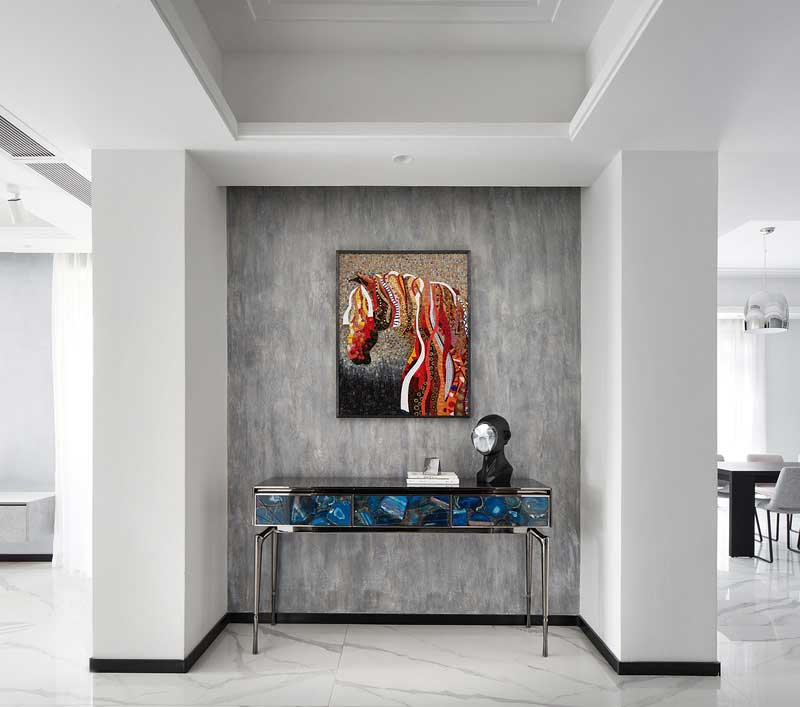 深圳龍崗區(qū)灰白色簡約風(fēng)格家居裝修效果圖玄關(guān)