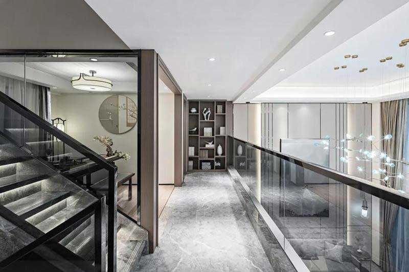 深圳鹽田新中式風(fēng)格別墅樣板房設(shè)計(jì)圖二層走廊