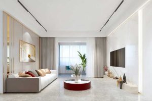 深圳福田區(qū)輕奢風(fēng)格家庭三居室裝修設(shè)計客廳效果圖