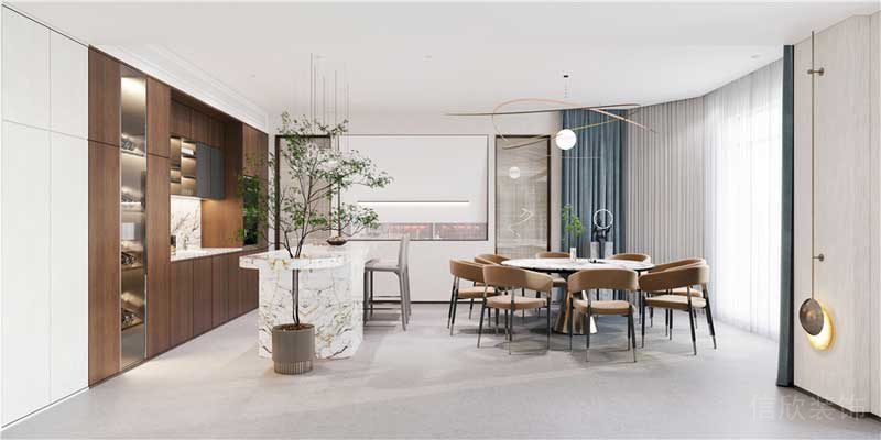 內(nèi)嵌式木柜無縫工藝開放式廚房設(shè)計圖